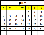 District School Academic Calendar for Alvord Elementary for July 2021