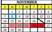 District School Academic Calendar for Alvord Elementary for November 2021