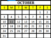 District School Academic Calendar for Alvord Elementary for October 2021