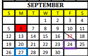 District School Academic Calendar for Alvord Elementary for September 2021