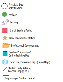 District School Academic Calendar Legend for Mesa Verde Elementary