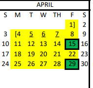 District School Academic Calendar for Adaptive Behavior Unit for April 2022