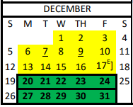 District School Academic Calendar for Gulf Coast High School for December 2021