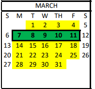District School Academic Calendar for Adaptive Behavior Unit for March 2022