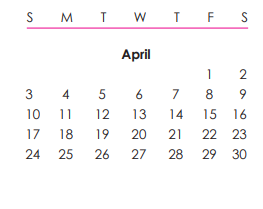 District School Academic Calendar for East High School for April 2022