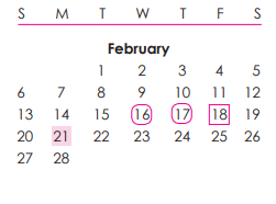 District School Academic Calendar for Aurora Elementary for February 2022