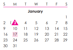 District School Academic Calendar for Aquarian Charter School for January 2022