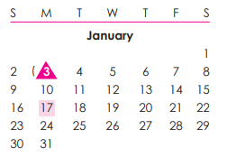 District School Academic Calendar for Clark Middle School for January 2022