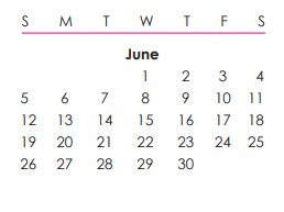 District School Academic Calendar for Mirror Lake Middle School for June 2022