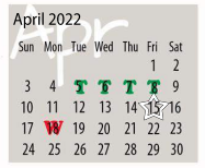 District School Academic Calendar for Anderson-shiro Secondary School for April 2022