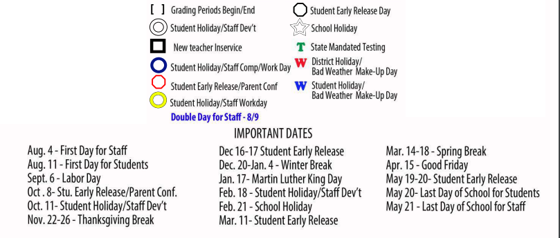 District School Academic Calendar Key for Anderson-shiro Elementary