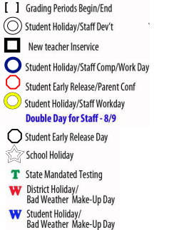 District School Academic Calendar Legend for Anderson-shiro Elementary