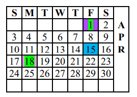 District School Academic Calendar for Underwood Elem for April 2022