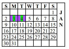 District School Academic Calendar for Andrews Alter for January 2022