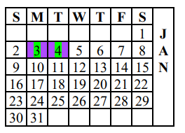 District School Academic Calendar for Clearfork Elementary for January 2022