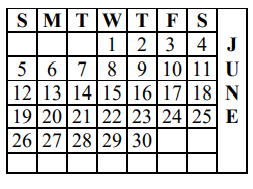 District School Academic Calendar for Andrews Middle School for June 2022