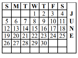 District School Academic Calendar for Underwood Elem for June 2022