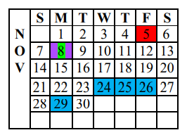 District School Academic Calendar for Clearfork Elementary for November 2021