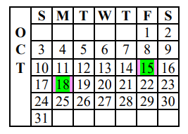 District School Academic Calendar for Andrews High School for October 2021