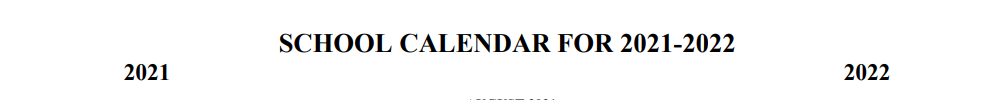 District School Academic Calendar for San Andres Elem