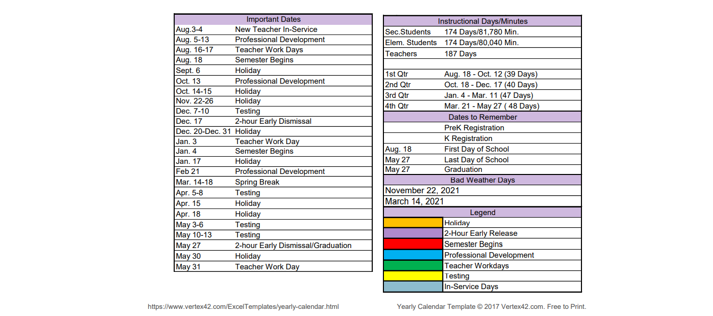 District School Academic Calendar Key for Angleton High School