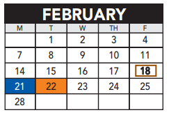 District School Academic Calendar for University Elementary for February 2022