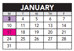 District School Academic Calendar for Anthony Louis House for January 2022
