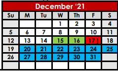 District School Academic Calendar for Anson Middle for December 2021