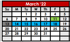 District School Academic Calendar for Anson High School for March 2022
