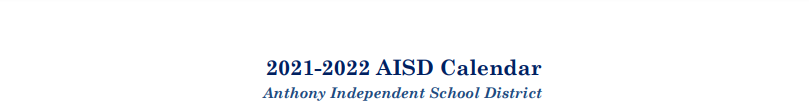 District School Academic Calendar for Anthony Elementary