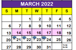 District School Academic Calendar for H T Faulk Early Childhood School for March 2022