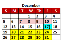 District School Academic Calendar for Arp High School for December 2021