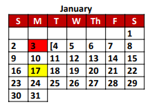 District School Academic Calendar for Arp Junior High for January 2022