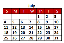District School Academic Calendar for Smith Co Jjaep for July 2021