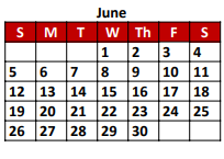 District School Academic Calendar for Arp Junior High for June 2022