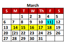 District School Academic Calendar for Smith Co Jjaep for March 2022