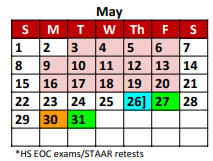 District School Academic Calendar for Arp Junior High for May 2022
