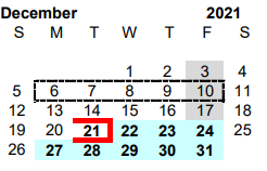 District School Academic Calendar for Athens Middle for December 2021