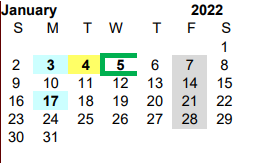 District School Academic Calendar for Bel Air El for January 2022