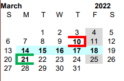 District School Academic Calendar for Athens Middle for March 2022