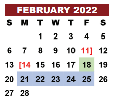 District School Academic Calendar for Atlanta Middle for February 2022