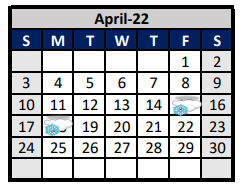 District School Academic Calendar for Aubrey High School for April 2022