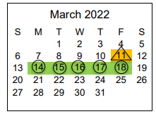 District School Academic Calendar for Sixth Avenue Elementary School for March 2022