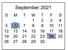District School Academic Calendar for Sixth Avenue Elementary School for September 2021