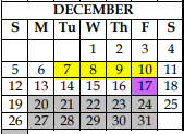 District School Academic Calendar for Challenge Academy for December 2021