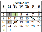 District School Academic Calendar for Challenge Academy for January 2022