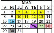 District School Academic Calendar for Challenge Academy for May 2022