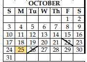 District School Academic Calendar for Methodist Home Boys Ranch for October 2021