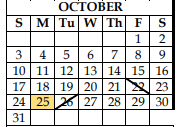 District School Academic Calendar for Challenge Academy for October 2021