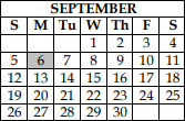 District School Academic Calendar for Waco Ctr For Youth for September 2021